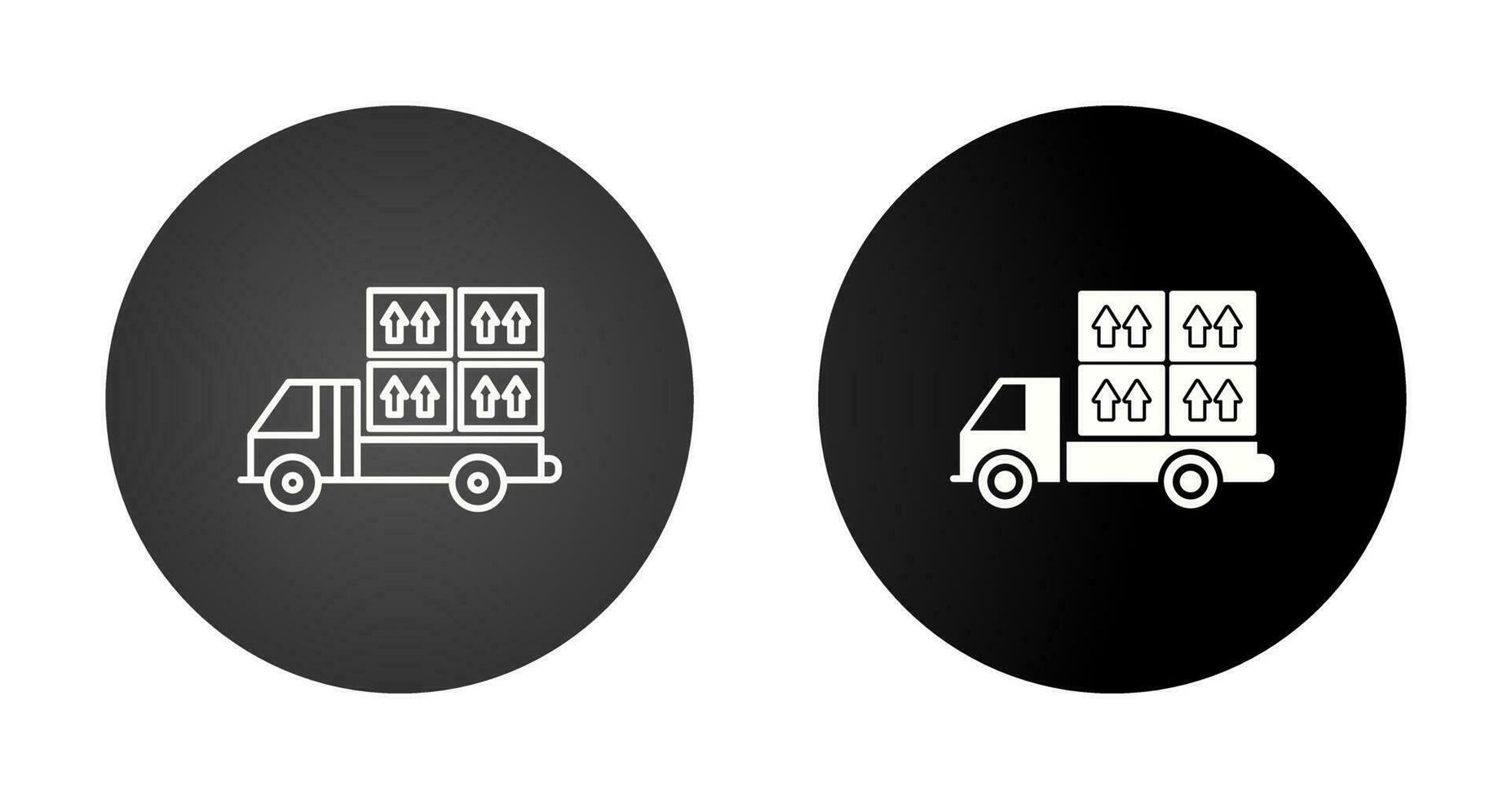icône de vecteur de camion chargé