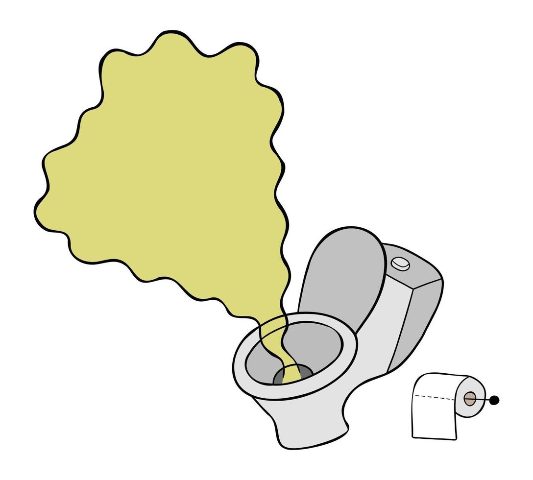 illustration de vecteur de dessin animé de siège de toilette avec une odeur nauséabonde