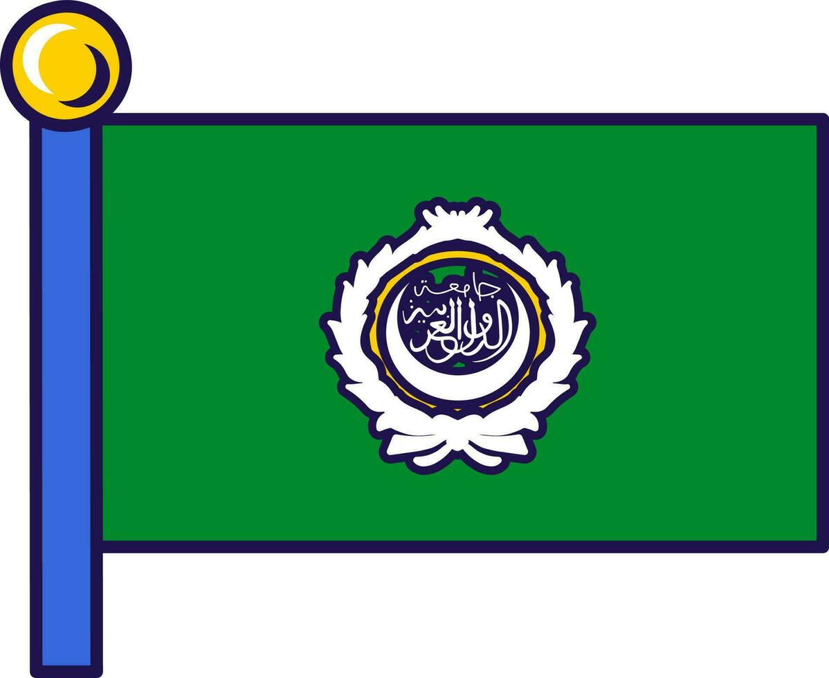 contour drapeau arabe ligue mât drapeau bannière vecteur