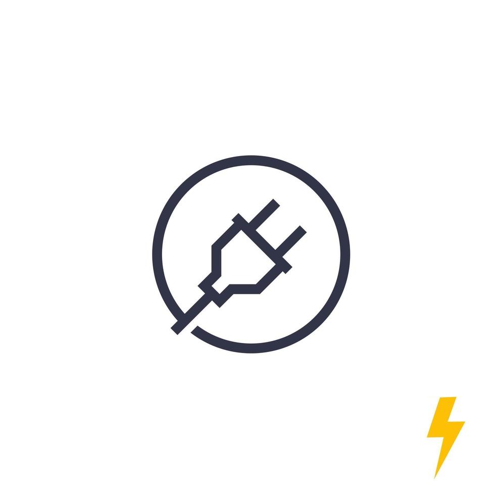 icône de vecteur de ligne de prise électrique