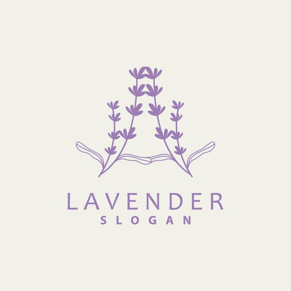 lavande logo, Facile élégant violet fleur plante vecteur, salutation carte conception, bannière, fleur ornement, lavande main tiré mariage, icône symbole illustration vecteur