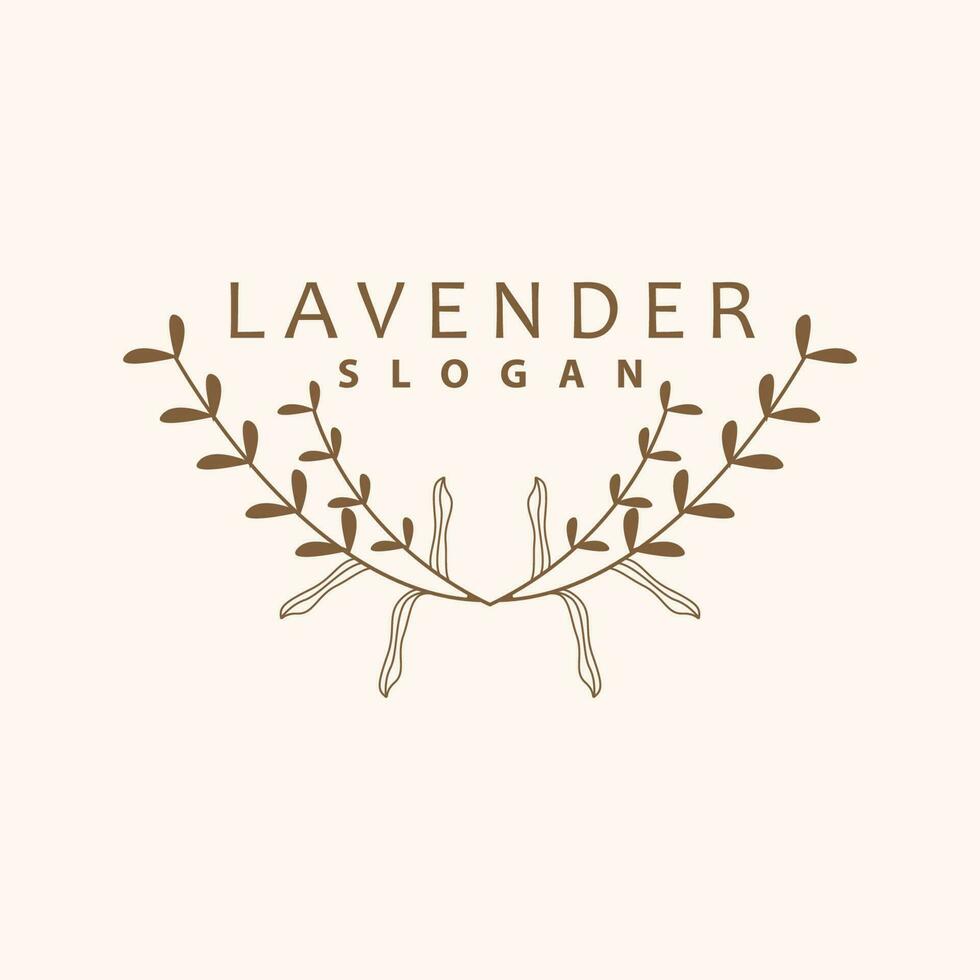 lavande logo, Facile élégant violet fleur plante vecteur, salutation carte conception, bannière, fleur ornement, lavande main tiré mariage, icône symbole illustration vecteur