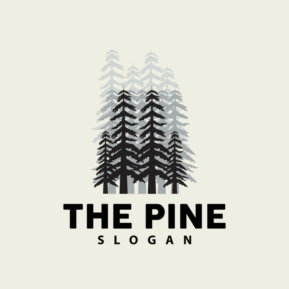 pin arbre logo, luxueux élégant Facile conception, sapin arbre vecteur abstrait, forêt icône illustration pin produit marque