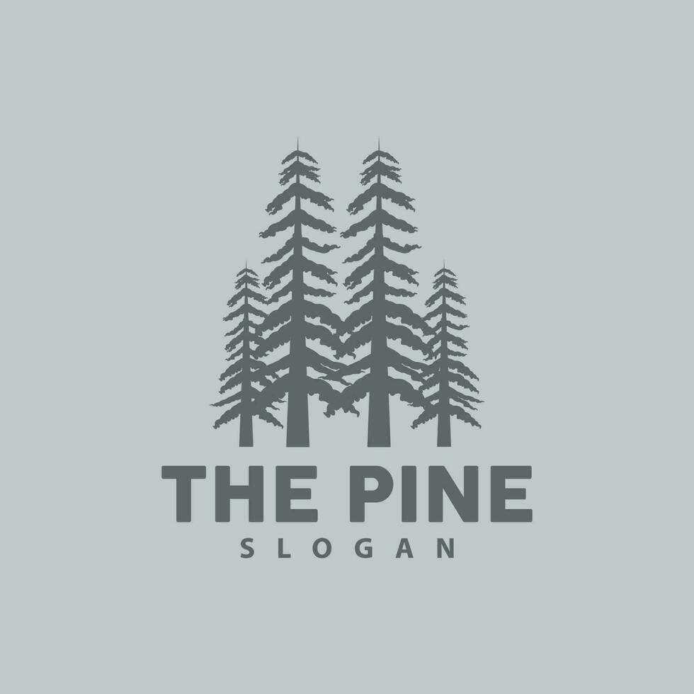 pin arbre logo, luxueux élégant Facile conception, sapin arbre vecteur abstrait, forêt icône illustration pin produit marque