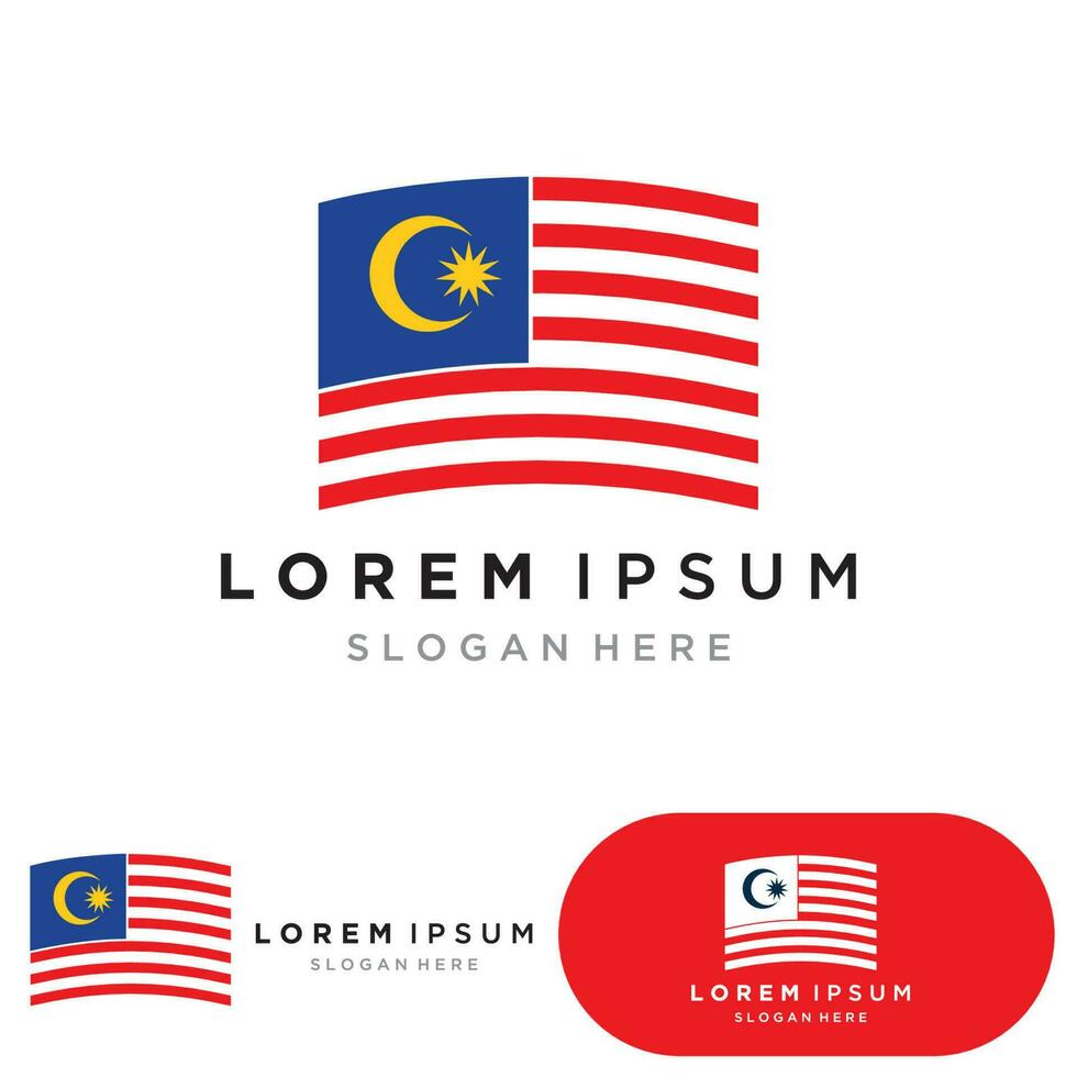 drapeau malaisie, vecteur, icône, conception, illustration vecteur