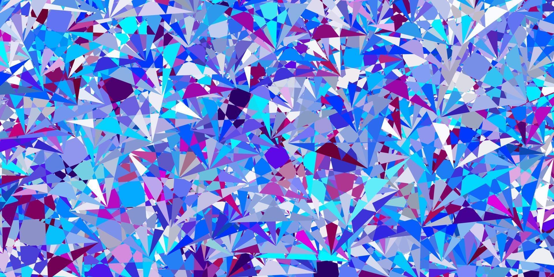 texture de vecteur rose clair, bleu avec des triangles aléatoires.