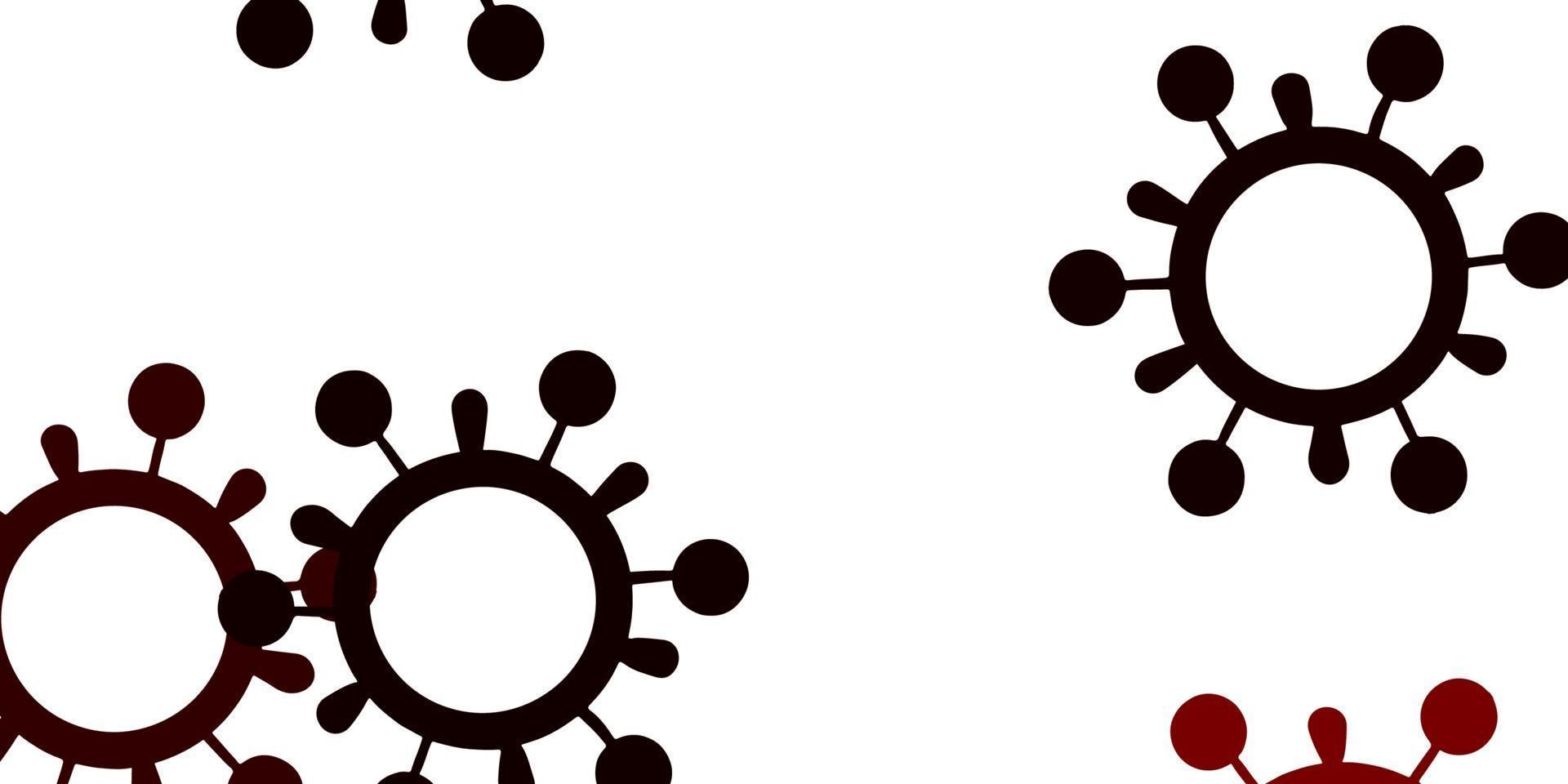 toile de fond de vecteur rose clair, rouge avec symboles de virus.