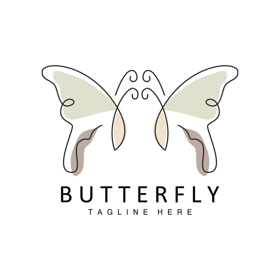 logo papillon, design animalier avec de belles ailes, animaux décoratifs, marques de produits vecteur