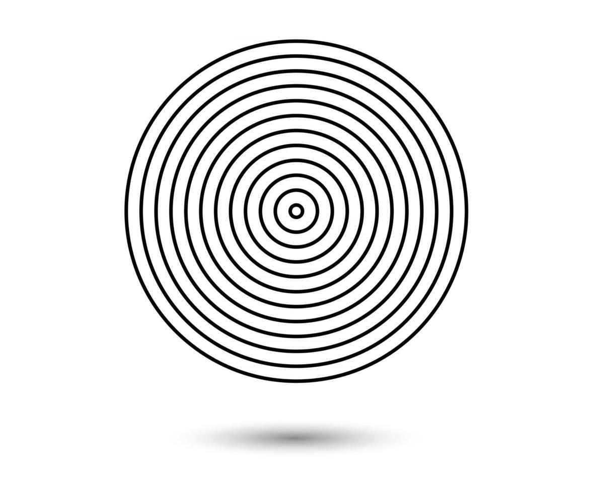 Élément d'éléments de cercle concentrique pour la décoration de conception graphique vecteur