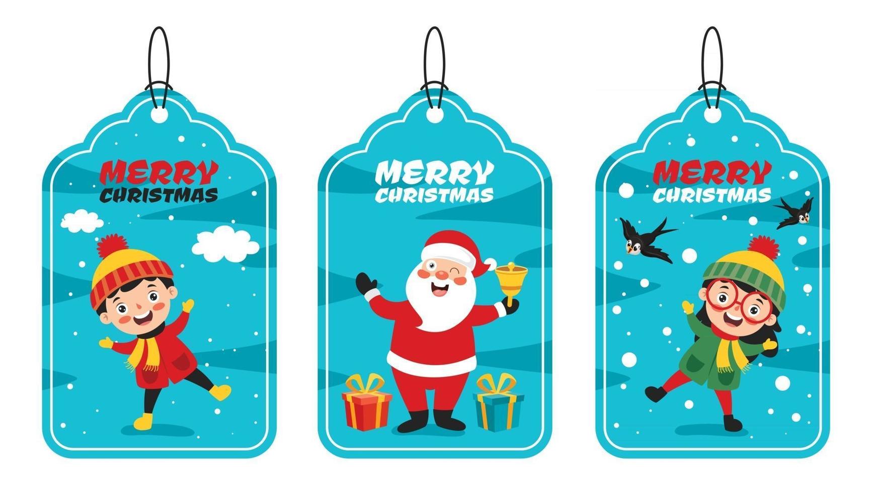 conception de cartes de Noël avec des personnages drôles vecteur