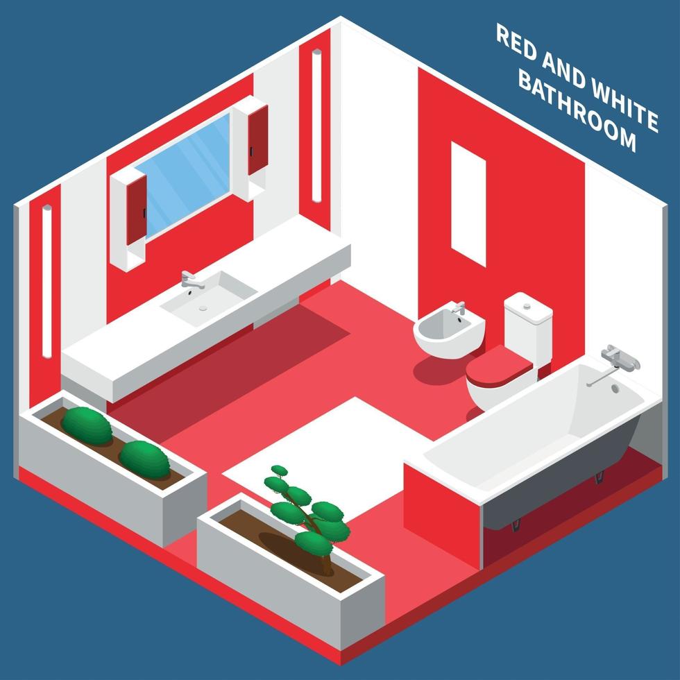 illustration vectorielle de salle de bain intérieur composition isométrique vecteur