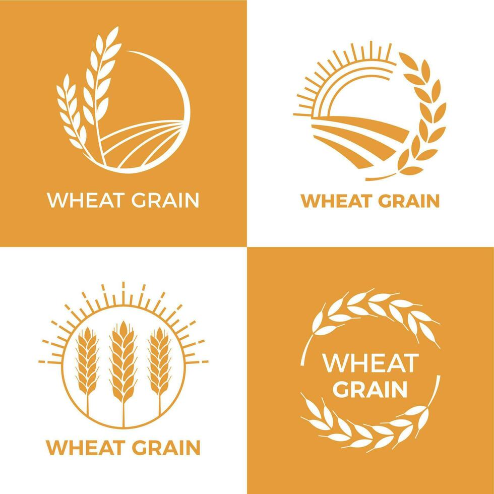 cuit blé logo. champ les blés grain étiqueter, cuire éléments. nourriture cuisson insigne vecteur illustration ensemble