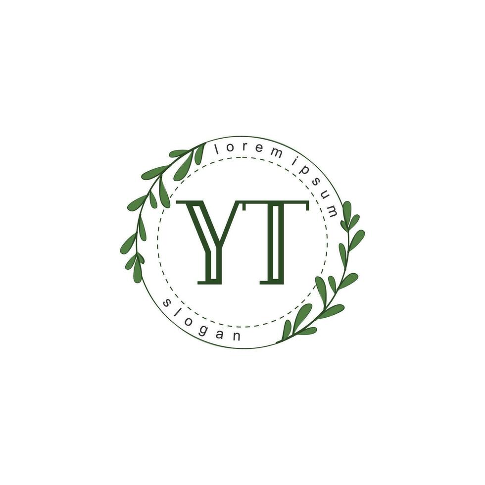 yt initiale beauté floral logo modèle vecteur