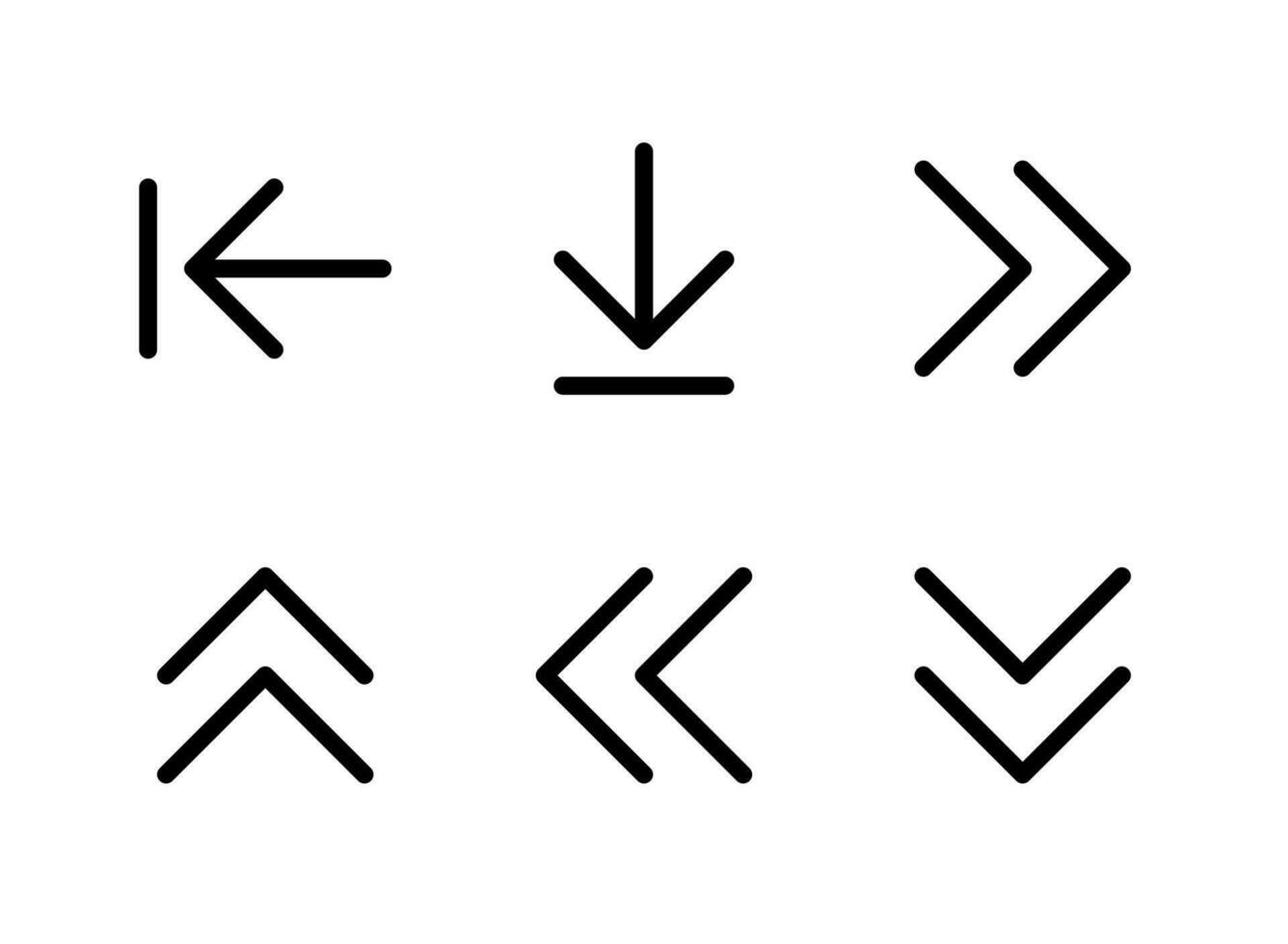 ensemble simple d'icônes de lignes vectorielles liées aux flèches vecteur