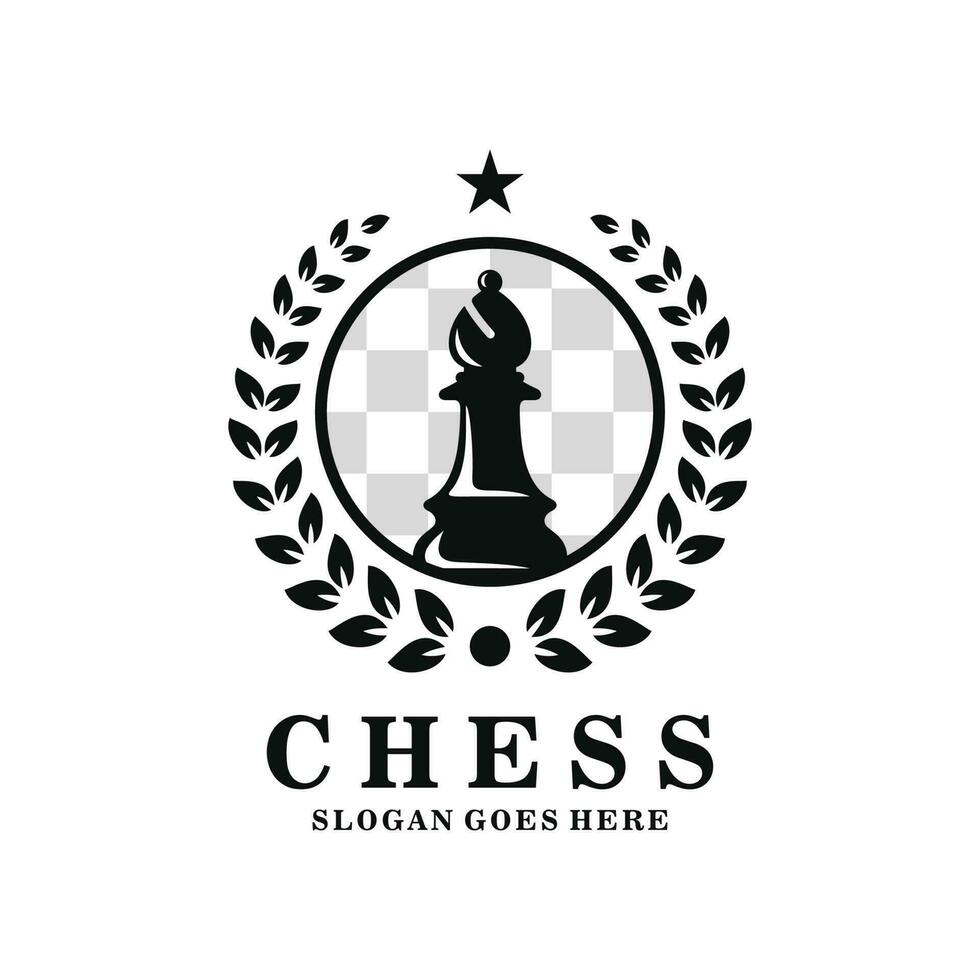 évêque échecs logo conception vecteur illustration