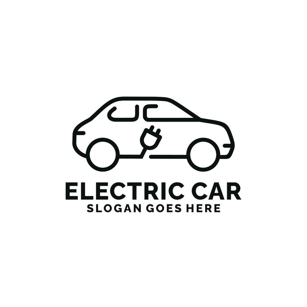 vecteur de conception de logo de voiture électrique