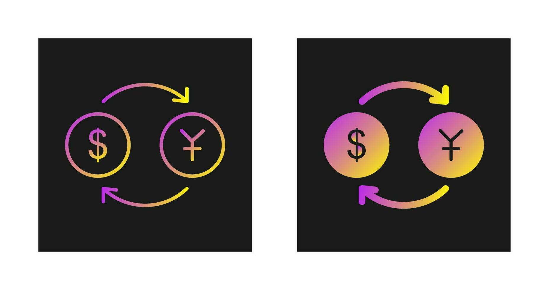 icône de vecteur dollar en yen