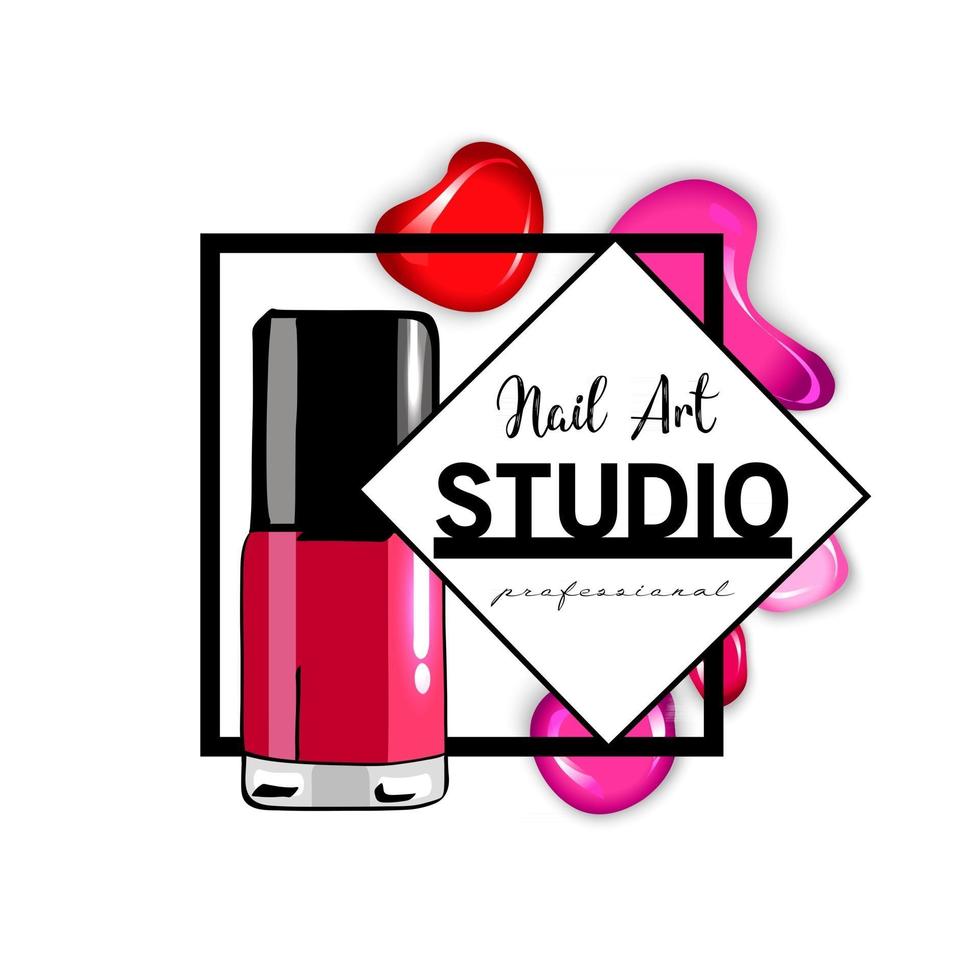 modèle de conception de logo nail art studio vecteur