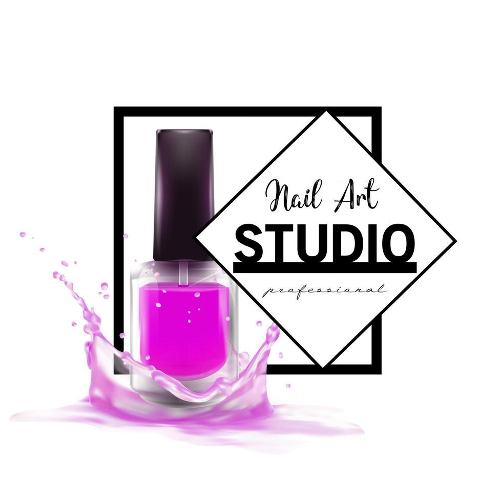 modèle de conception de logo nail art studio vecteur