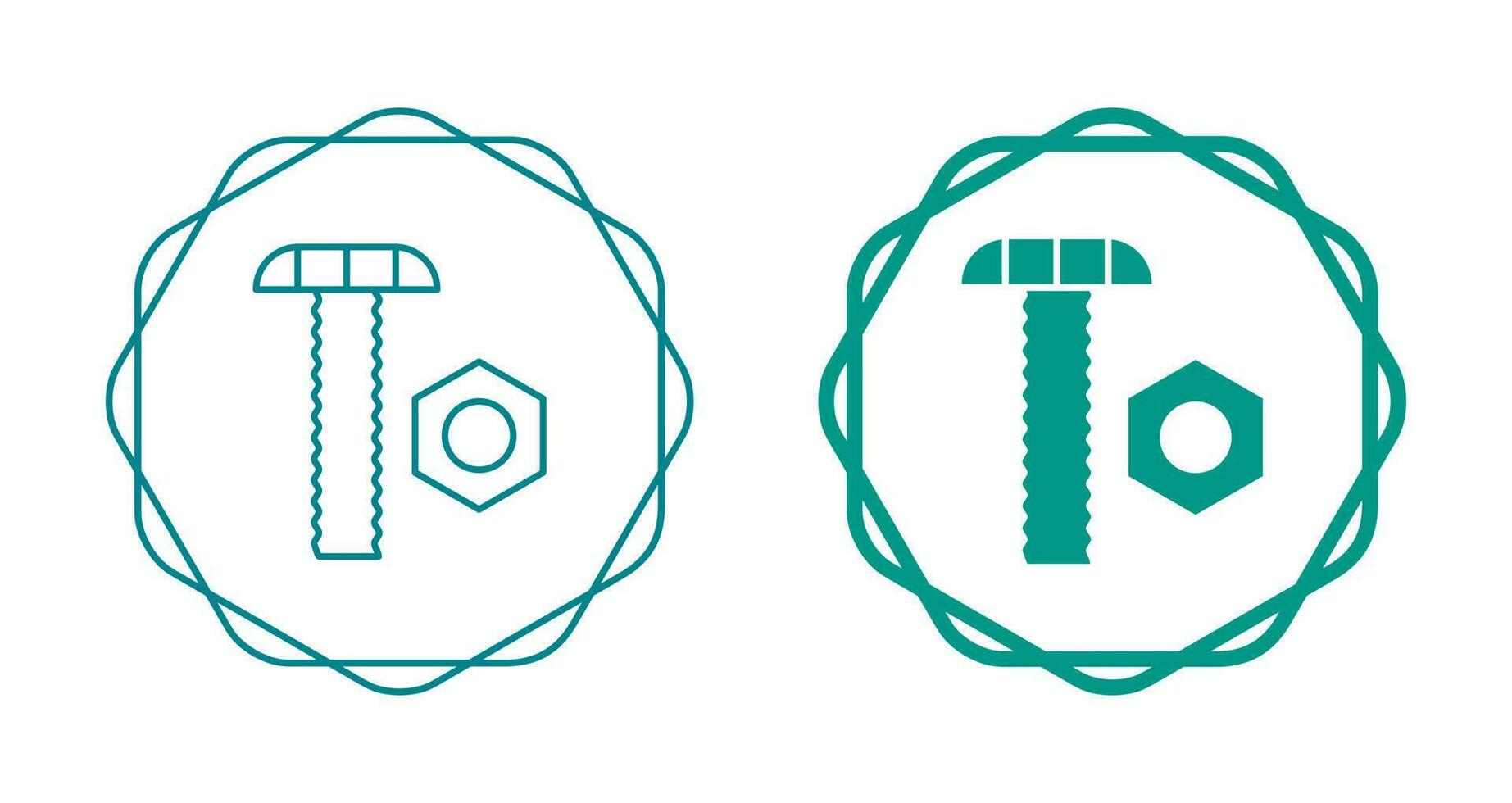 icône de vecteur d'écrou et de boulon