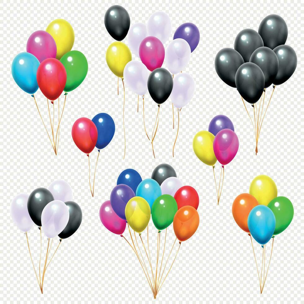 bannière joyeux anniversaire avec bouquet de ballons colorés 1233584 Art  vectoriel chez Vecteezy