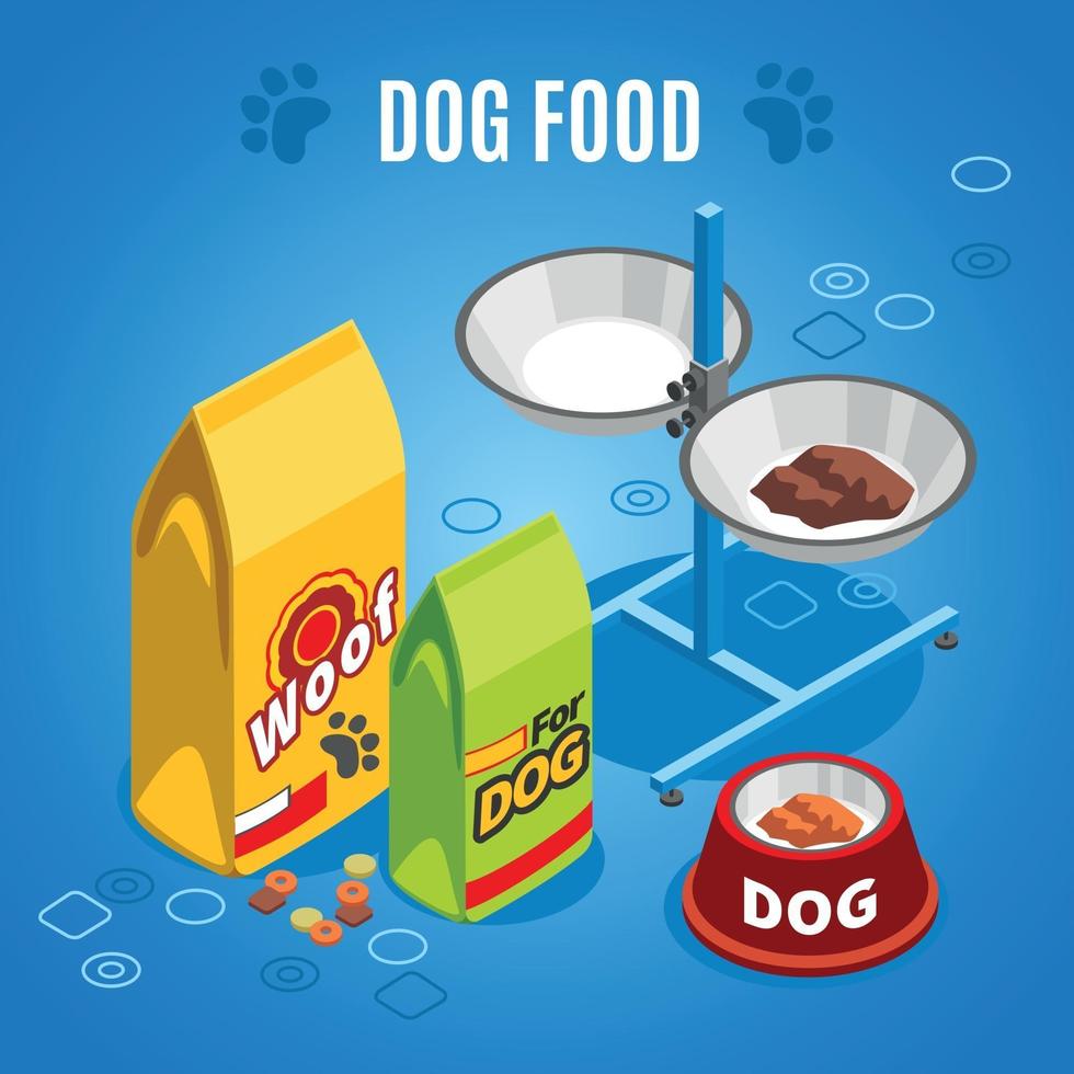 illustration vectorielle de nourriture pour chien composition isométrique vecteur