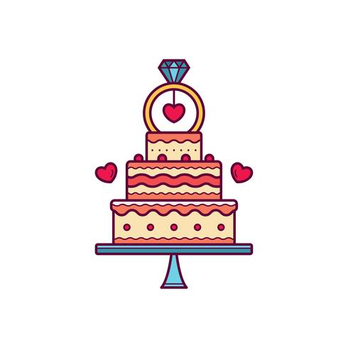 Vecteur de gâteau de mariage