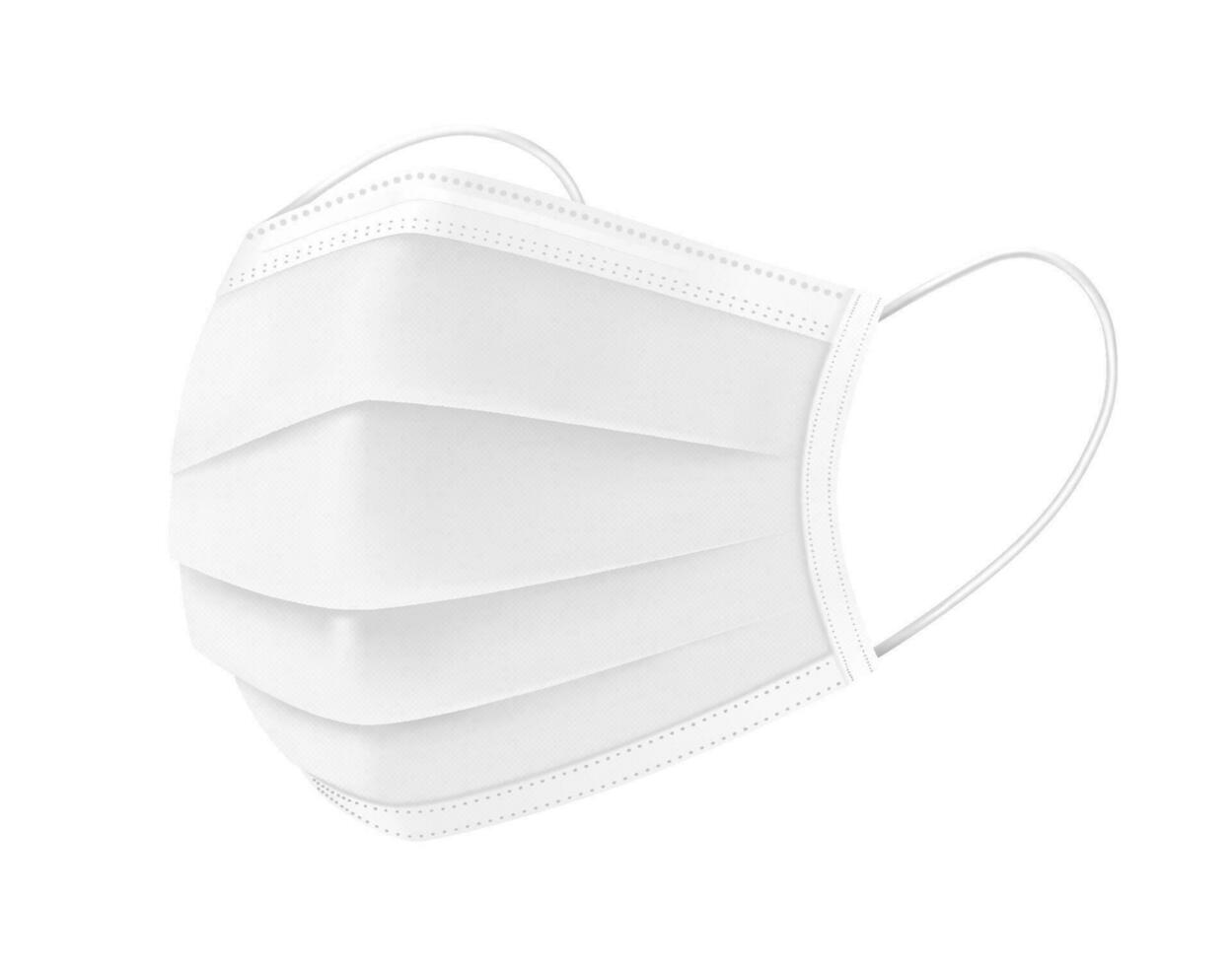 protecteur médical blanc visage masque 3d réaliste vecteur illustration isolé.