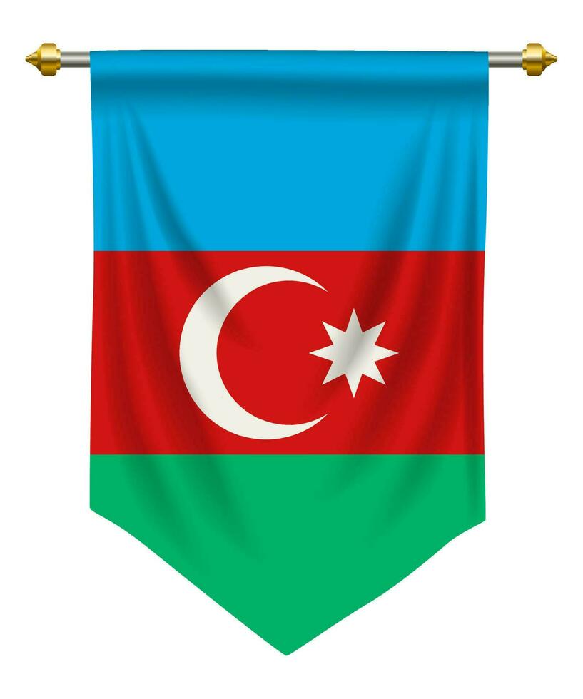 Azerbaïdjan fanion sur blanc vecteur