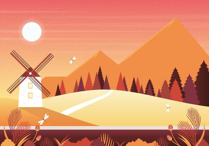 Vector illustration magnifique paysage