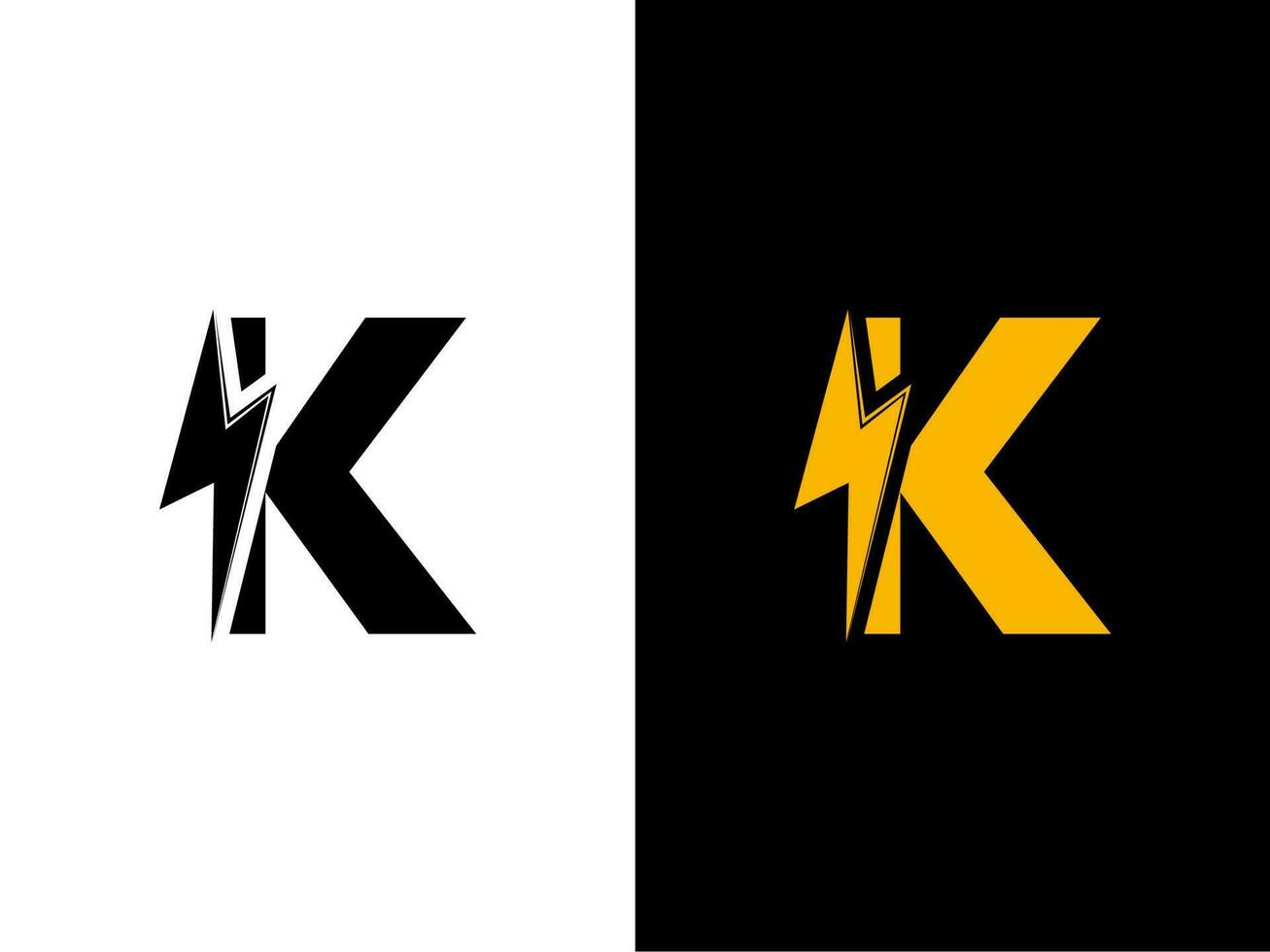 Créatif initiale lettre k électrique logo vecteur illustration