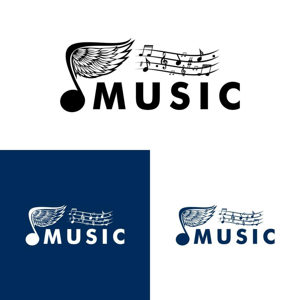 la musique avec ailes logo ancien vecteur pour concert de vivre la musique spectacle et autre