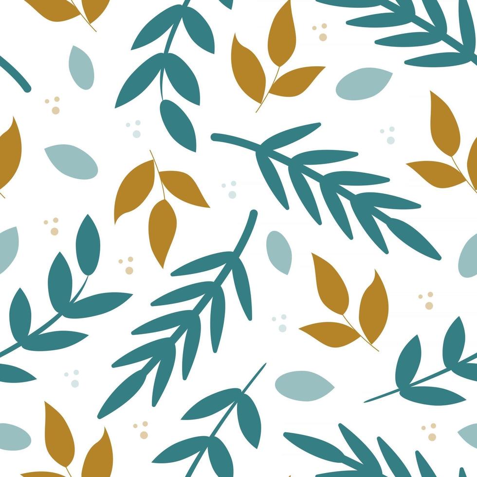 plantes brindilles et feuilles sur fond blanc vector seamless pattern papier peint emballage papier design et impression sur tissu