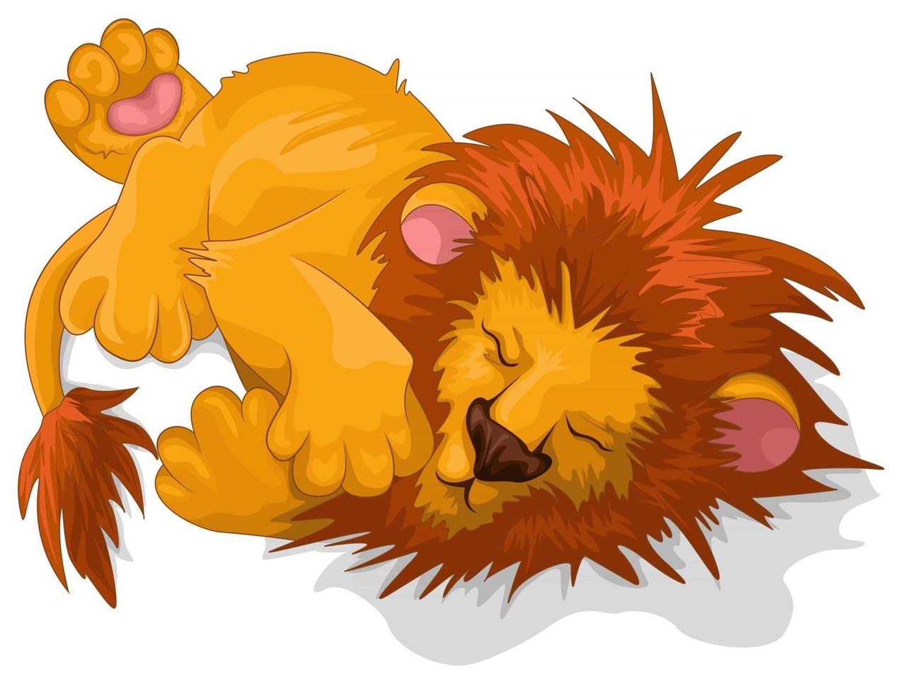 image vectorielle d'un lion majestueusement endormi vecteur