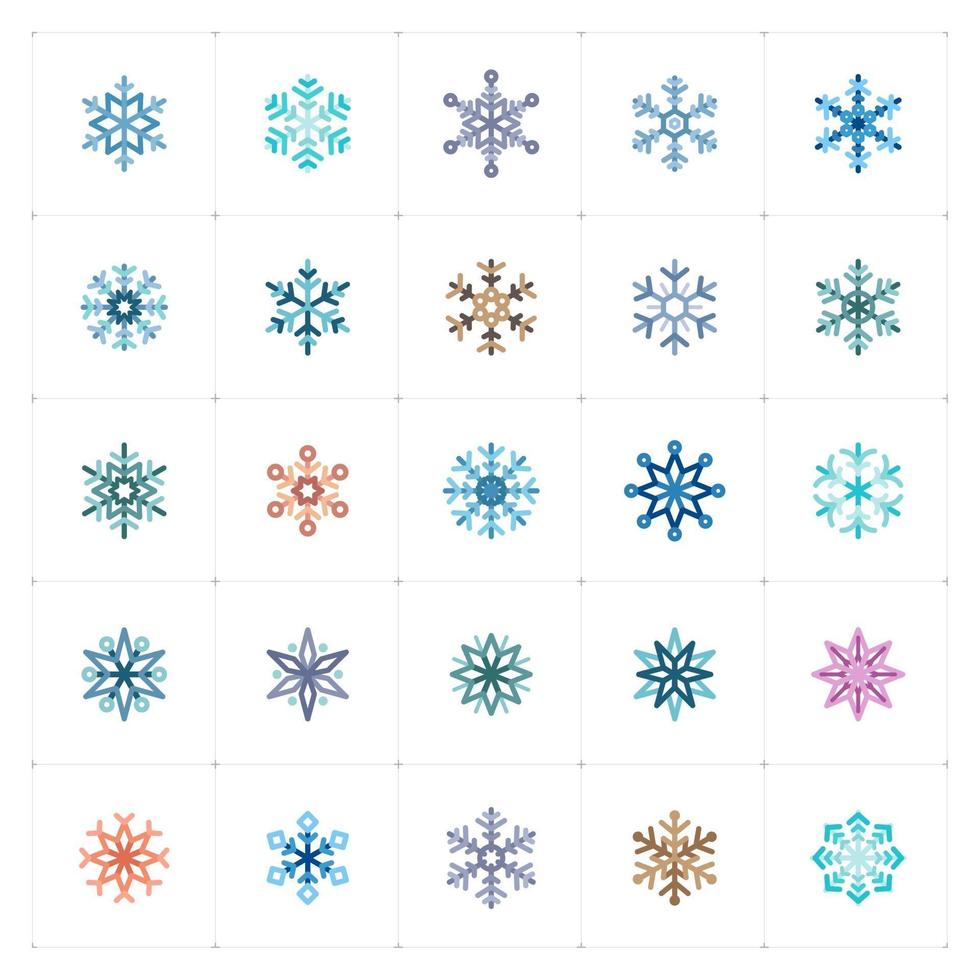 icône de couleur de flocon de neige vecteur