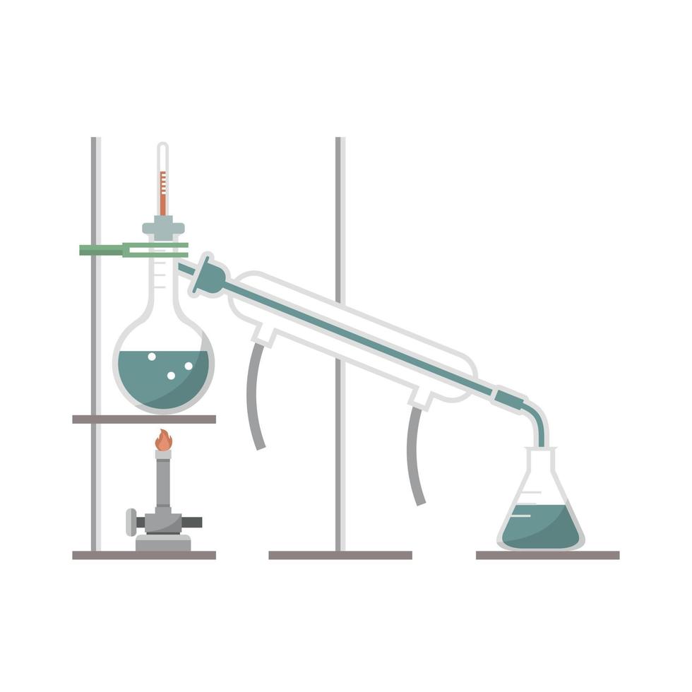 modèle de distillation simple en laboratoire de chimie vecteur
