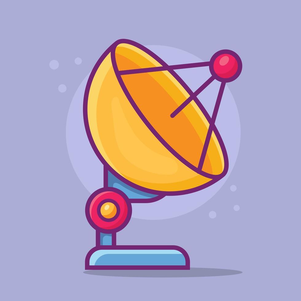 illustration de dessin animé isolé antenne satellite dans un style plat vecteur