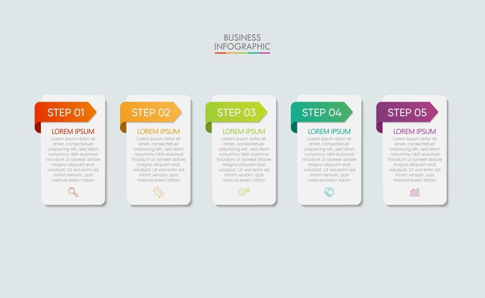 icônes infographiques de chronologie de visualisation de données commerciales conçues pour le modèle de fond abstrait vecteur