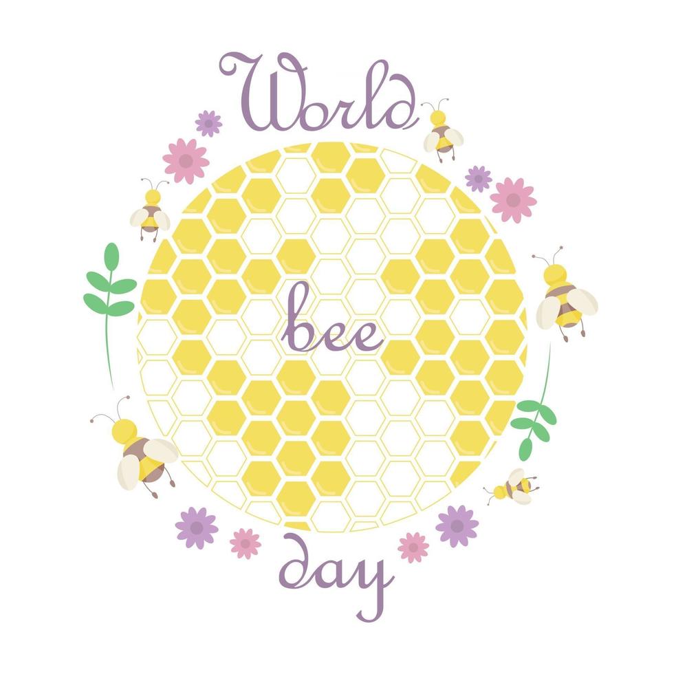 illustration de la journée mondiale des abeilles vecteur