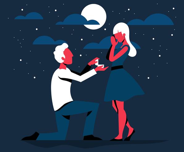 Illustration de couple amoureux vecteur