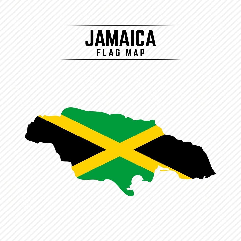 drapeau carte de la jamaïque vecteur