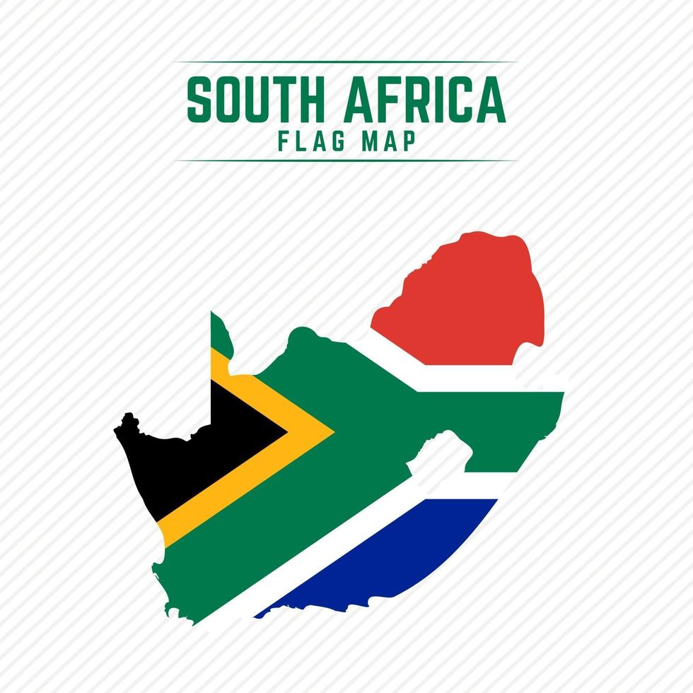 drapeau carte de l'afrique du sud vecteur