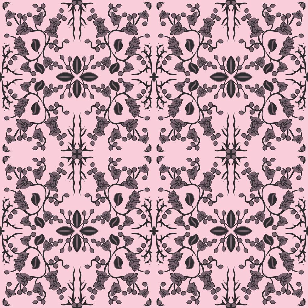 floral folklorique damassé motif fleurs fantaisie floral géométrique fantaisie vecteur