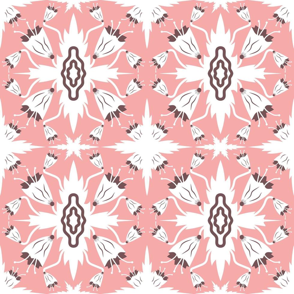 floral folklorique damassé motif fleurs fantaisie floral géométrique fantaisie vecteur