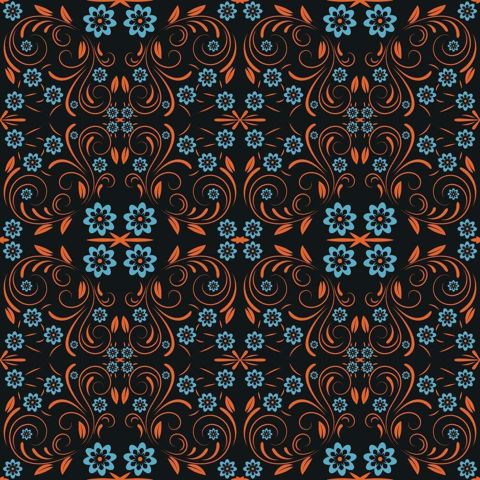 floral folklorique damassé motif fleurs fantaisie floral géométrique fantaisie vecteur