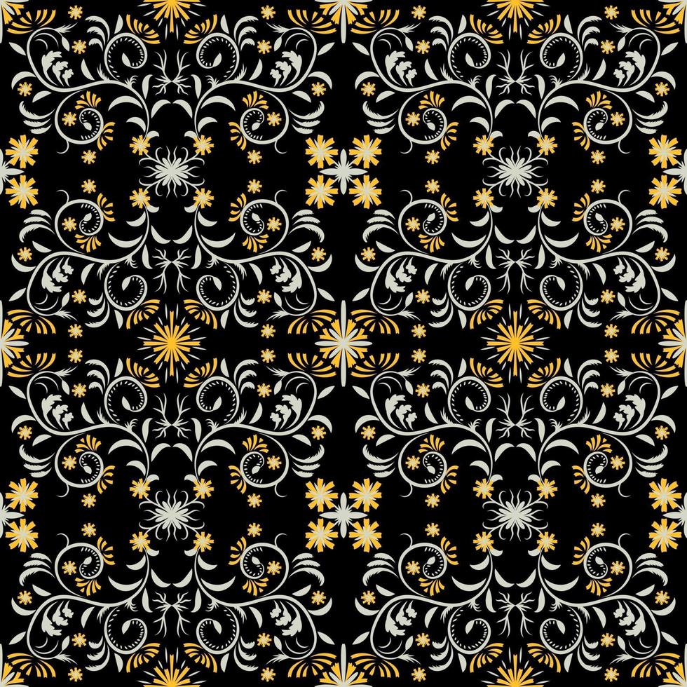 floral folklorique damassé motif fleurs fantaisie floral géométrique fantaisie vecteur