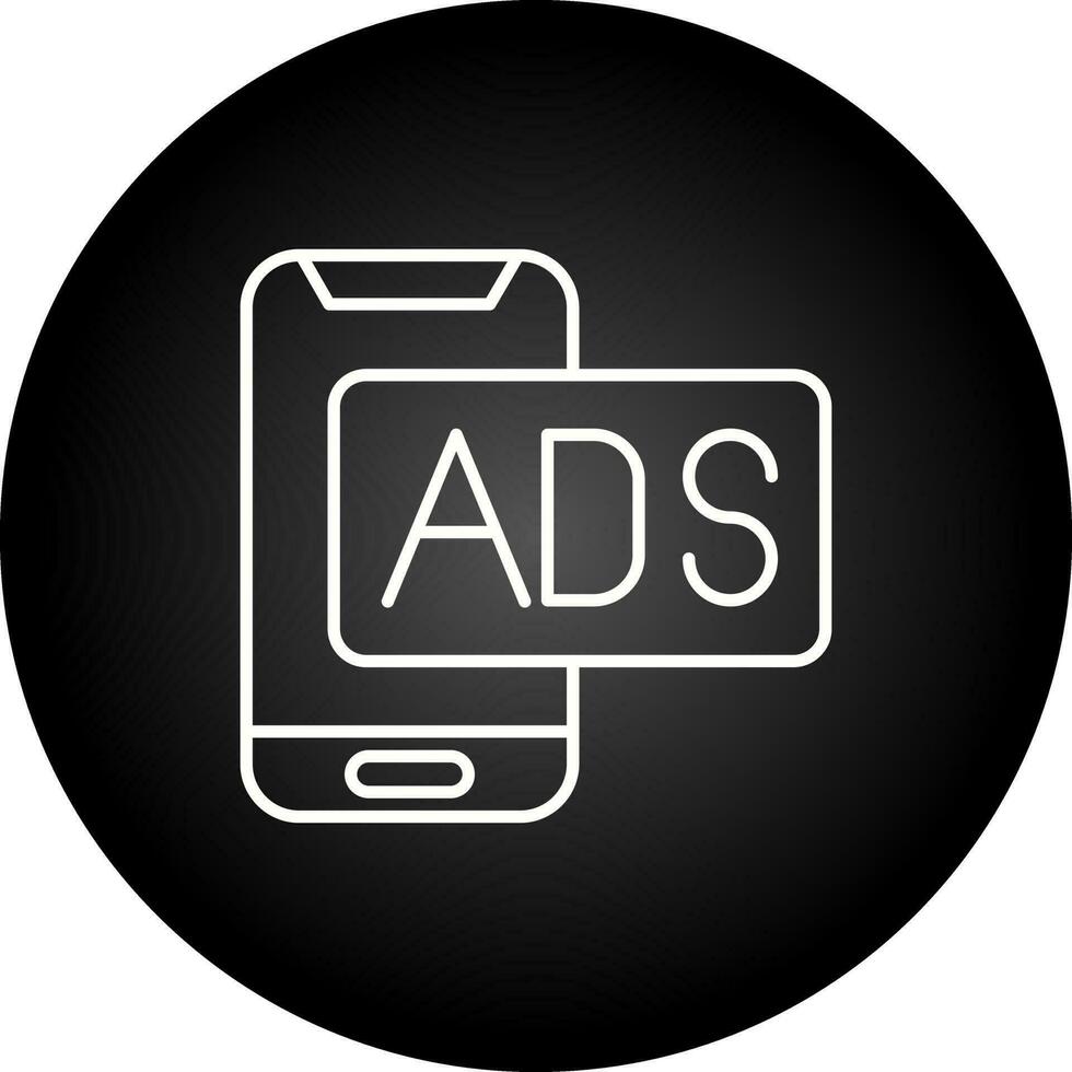 icône de vecteur de publicité mobile