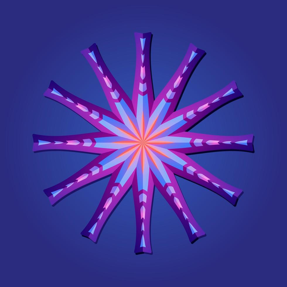 c'est violet un mandala polygonal géométrique en forme d'étoile vecteur