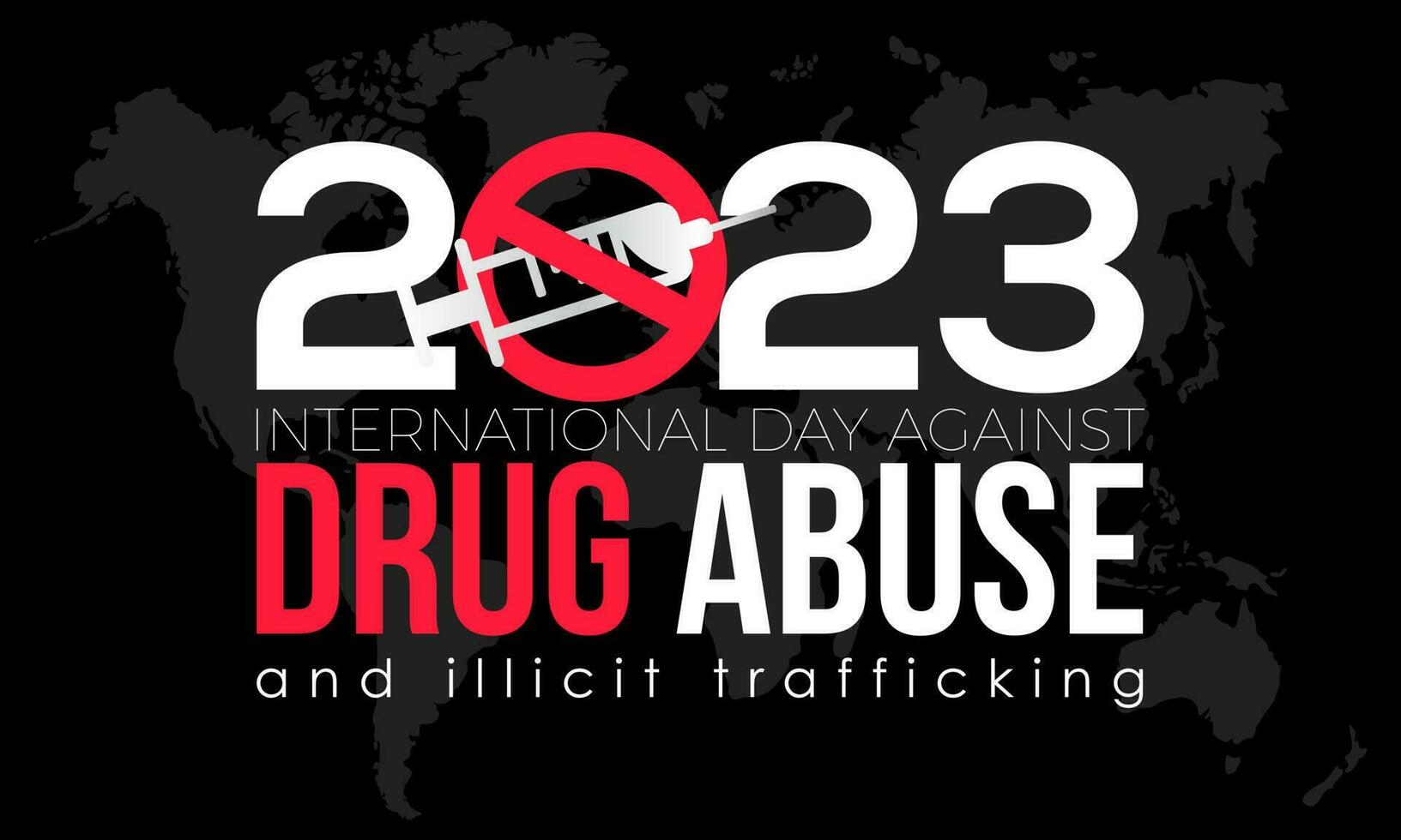 2023 concept international journée contre drogue abuser de et illicite trafic global illicite vecteur illustration bannière modèle