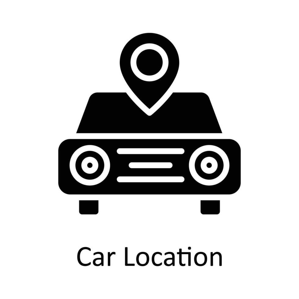 voiture emplacement vecteur solide icône conception illustration. emplacement et carte symbole sur blanc Contexte eps dix fichier